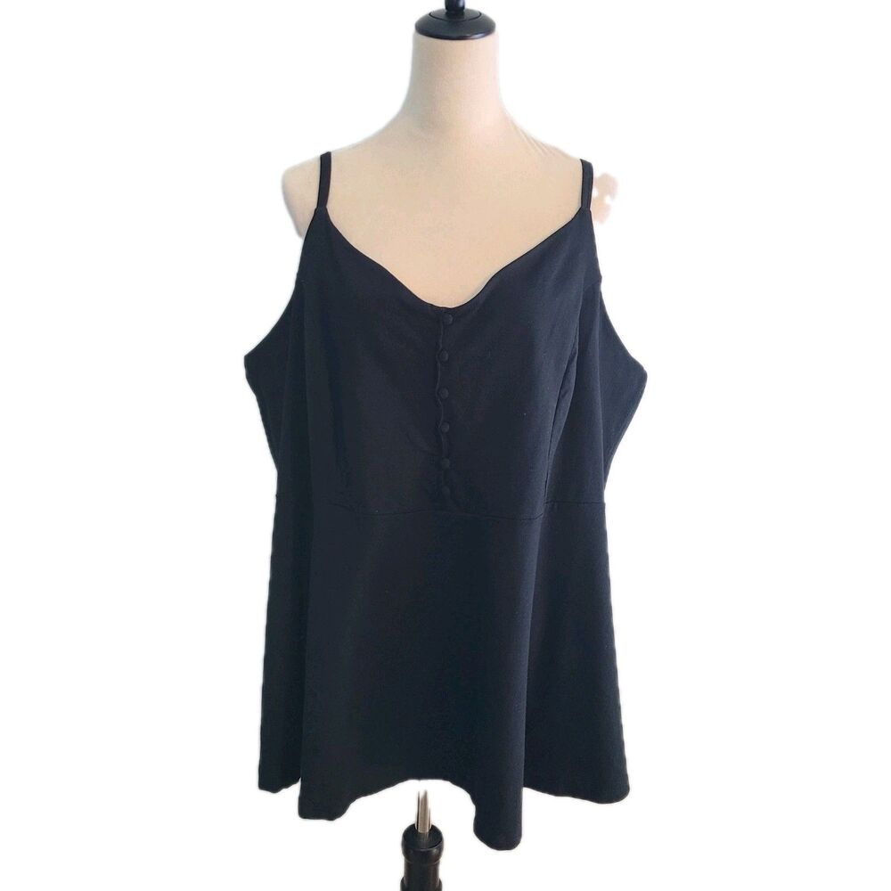 Torrid Black Cami Tank Top 5X Babydoll Peplum Whimsigoth Coquette Minimalist